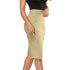 Polyester Elastic High Waisted Pencil Skirt Stretch Bodycon Below Knee Skirt